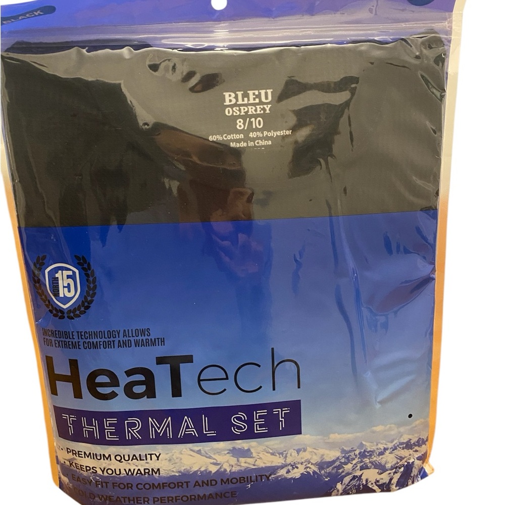 ❄️ NWT Blue Osprey  Heatech Thermal Set Kids 8/10 Medium Black